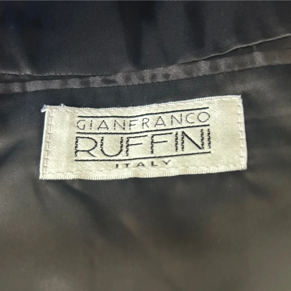Vintage Gianfranco Ruffini 100% Camel Hair Black Blazer Sport Coat‎ Jacket 44R
